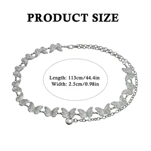 1 Count Boho Butterfly Waist Chain for Women,pairs effortlessly with skirts jeans dresses and maxi dresses Boho Belt Waistband Belt