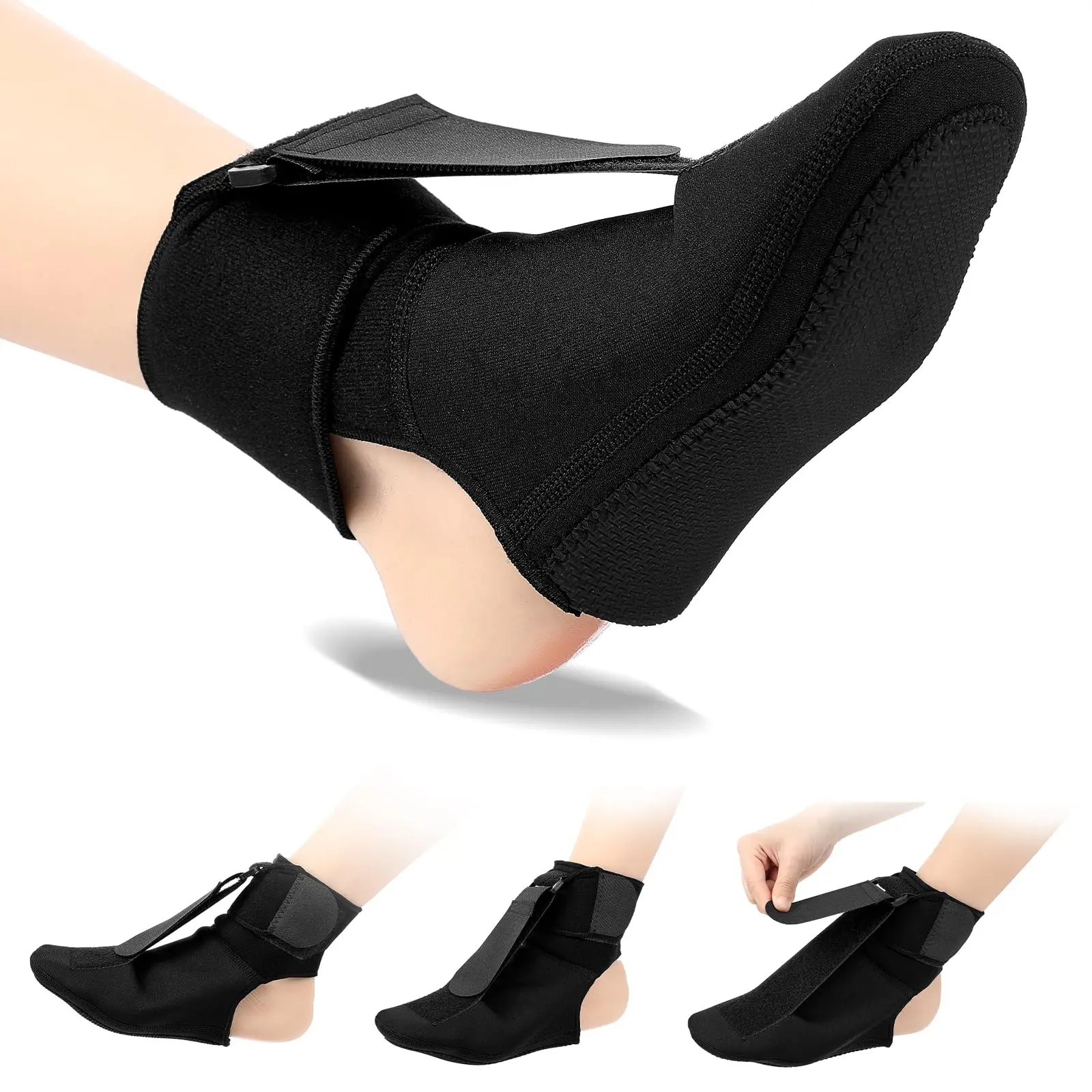 Plantar Fasciitis Night Splint with Soft Padded Arch Cushion, Adjustable Foot Brace for Gentle Overnight Dorsiflexion Stretch, Targeted Relief for Morning Heel Pain, Achilles Tendonitis, Heel Spur & Foot Drop,  Physical Therapy for Day & Night Wear