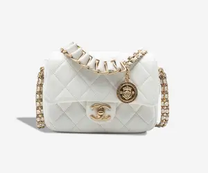 Pre-owned CHANEL Caviar Crossbody Bags Timeless Mini Rectangular White IRIS055