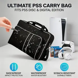 2026 For PS5 bag Travel Case for PS5 Protective Case Suitable for PS5 Disc/Digital Edition Console, Controllers, Game Cards, Headset