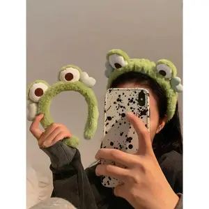 Cute Frog Design Plush Hair Hoop, 2024 New Style Fashionable Hair Accessories for Women & Girls, Lovely Hairwear for Daily Used Hairstyles Ideas, Puffy Zigzag Headband
