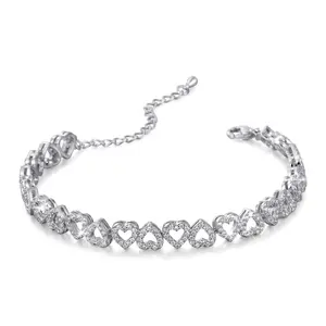 Mother's Day  Women's Elegant Artificial Zircon Decorated Heart Design Bracelet, Fashion Jewelry Accessories  Party, Everyday Accessory  Women, Valentine's  for gift