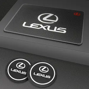 Lexus Car Cup Holder Mat, Anti-Slip PVC Rubber, Soundproof Dashboard Pad, Waterproof Interior Decoration, Fits Lexus F Sport Es300 Rx300 Rx330 Rx350, Car Accessories