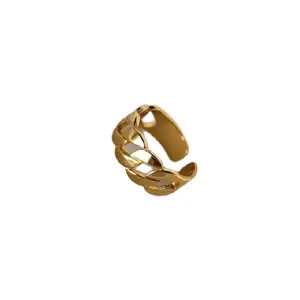 Minimalist Chain Link Rings Gold Plated Adjustable Size for everyday use.