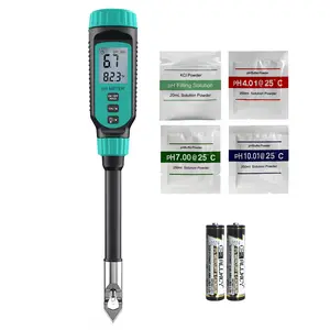 Tadeto Soil pH Meter, Digital pH Tester Kit for Soil, Garden, Water, Solution and Food with Alloy Protective Cap and LCD Display, Soil pH Test for Lawns, Food, Gardening with ℃/℉ Display