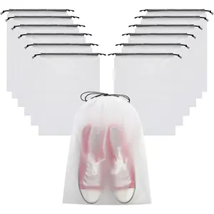 13 Pack Transparent Shoe Bags for Travel - Large Clear Organizer Storage Pouch with Rope for Men and Women