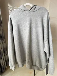 FW24 Classic Long Sleeve Plain Casual Pullover Fleece Hoodie Sweatshirt - Light Heather Gray Sports Outerwear Longsleeves for Sports, Outdoor Activities, Sweatshirts