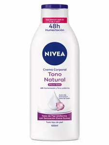 NIVEA Natural Satin Effect Body Cream, 400ml - Moisturizing Body Lotion - Body Care  Pack Uv Skin Repair Comfort