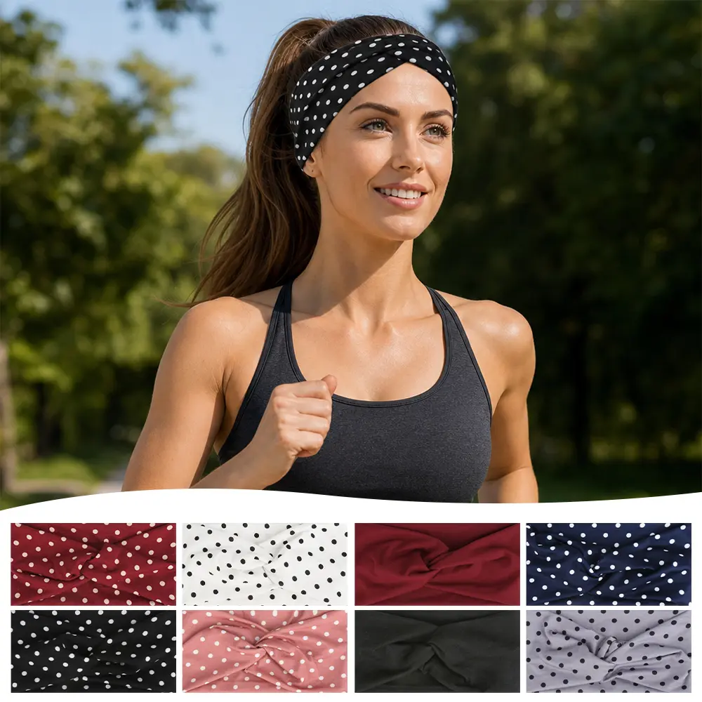 8 Pieces Wide Headbands for Women No Slip Head Bands Soft Turban Headband Hair Accessories Boho Head Wraps for Women Yoga Workout