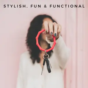 Bangle & Babe Bamboo Bracelet Key Ring - Flexible and Sanitizable car decoration accessory perfect christmas keychains boujee