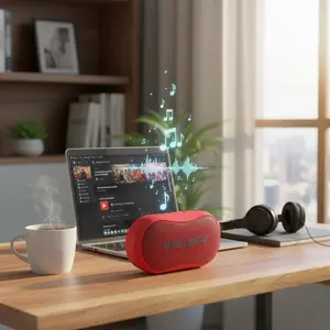 Portable Curved Wireless Speaker with FM Radio, USB & Micro SD Playback, Detachable Strap, Compact Travel Audio