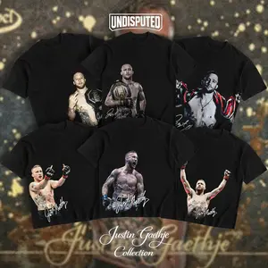 UNDISPUTED Justin Gaethje Collection Heavy Cotton Shirt UFC Shirt The Highlight Tshirt Hoodie Zip Up Hoodie MMA Fan Apparel Menswear Direct-to-garment Breathable Printing