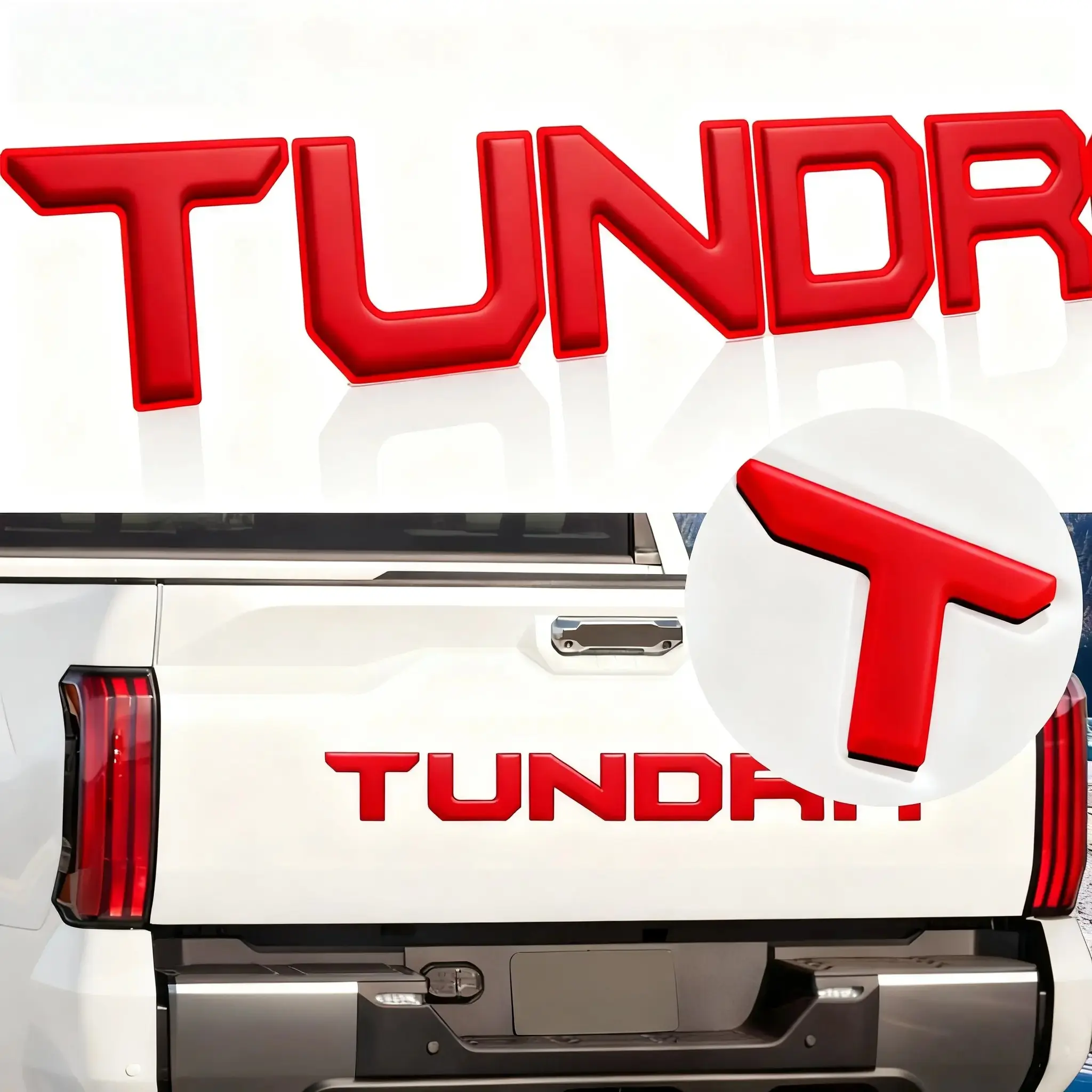 Toyota Tundra 2022-2026 Matte Black Tailgate Letters, Premium 3D Rear Badge Replacement, ABS Truck Accessories