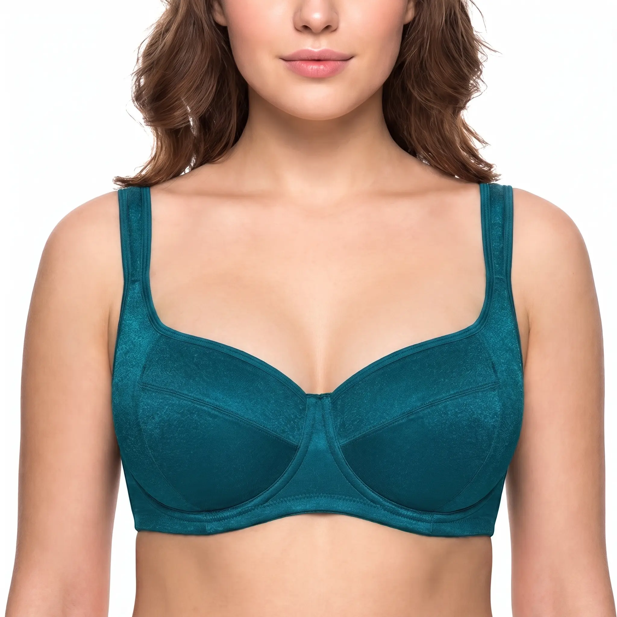 HSIA Starry Night Balconette Bra with Wider Padded Straps for Women Plus Size Shimmer Underwire Bra 4mm Lightly Padded Demi Bra Full Coverage Lifting Support Back Smoothing Natural Push Up Daily Large Bust Bras