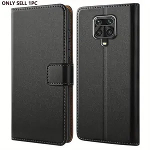 Mobile Phone Case For Smartphone Xiaomi Redmi Note 9S / Redmi Note 9 Pro / Redmi Note 9 Pro Max, With Kickstand PU Leather Card Slot Black Wallet Flip Protective Phone Case Cover