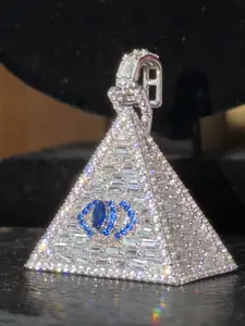 Iced Out Devil Pyramid Pendant: Hip Hop Bling Necklace