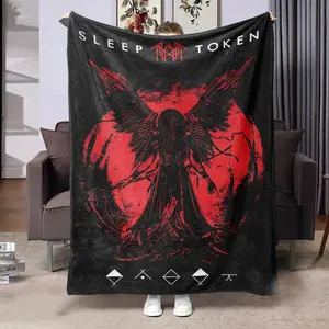 Sleep-inspired printed flannel blanket, ultra-soft and lightweight, perfect for home, travel, and office use, suitable for all seasons.