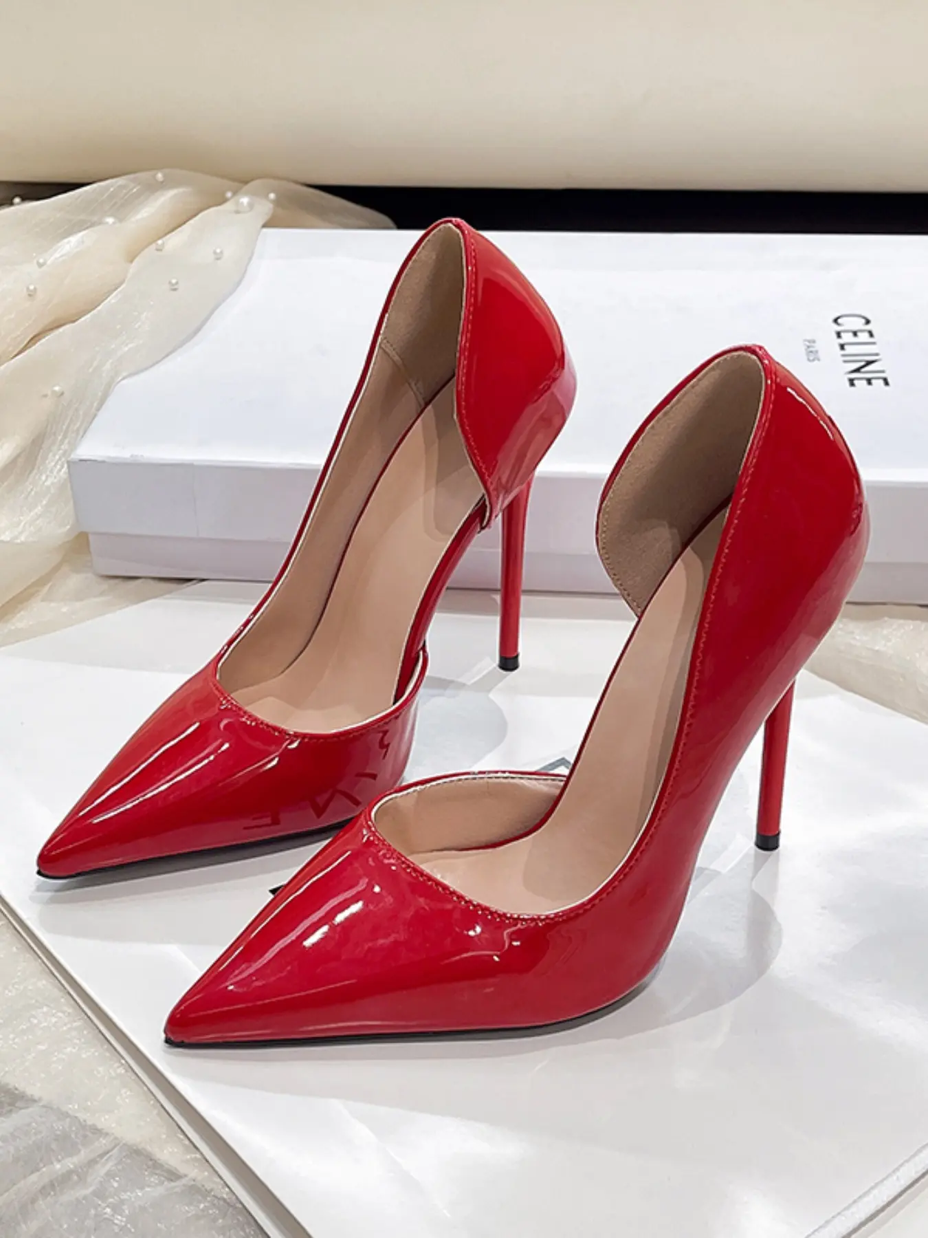 Women's Plain PU High Heel Shoes, Classy Stylish Fashion Elegant Pointed Toe Low-Cut Design, Rubber Sole, Multiple Colors Available, Perfect for Parties & Evening Events, Elegant Stilettos