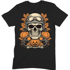 Halloween Biker Skull – T-Shirt