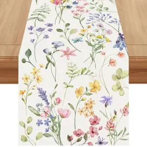 Watercolor Flowers, Spring Table Runners, Spring/Summer and Easter Flowers, Home, Kitchen, Table Decor