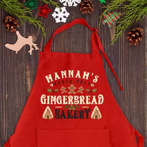 Custom Name Kids Christmas Apron – Festive Personalized Apron for Little Chefs