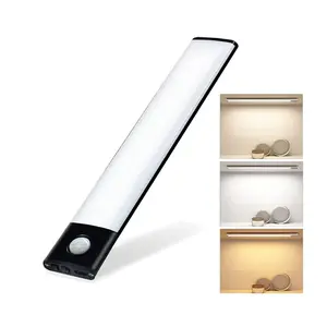1Count LED Motion Sensor Cabinet Light, Under Counter Closet Lighting, Wireless Magnetic USB Rechargeable Kitchen Night Lights, Battery Powered Operated Light For Wardrobe Closets Cabinet Cupboard Stairs Corridor Shelf