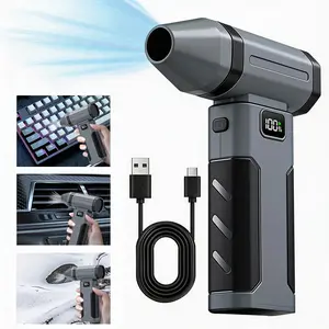 Compressed Air Duster, 3000mAh Personal Cooling Ultra-Powerful Cordless Electric Air Duster with 3000mAh Rechargeable Battery, Air Fan for Keyboard, Computer, Car, Home Cleaning