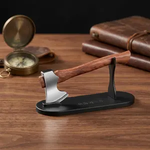 Mini Stainless Steel Axe Unboxing Tool, Portable Multi-Tool for Package Opening, Cool Desktop Ornament & Stress Relief Gear, Unique Gift for Men