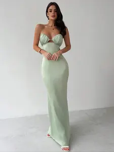 Elegant Women's Bodycon Dress for Bar Vacation Party, Sexy Slim Fit Evening Gown, Stylish Cross-Border Fashion Clothing