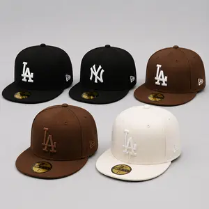 Unisex New Era LA Cap Snapback Flat Brim Classic Embroidered Logo Streetwear