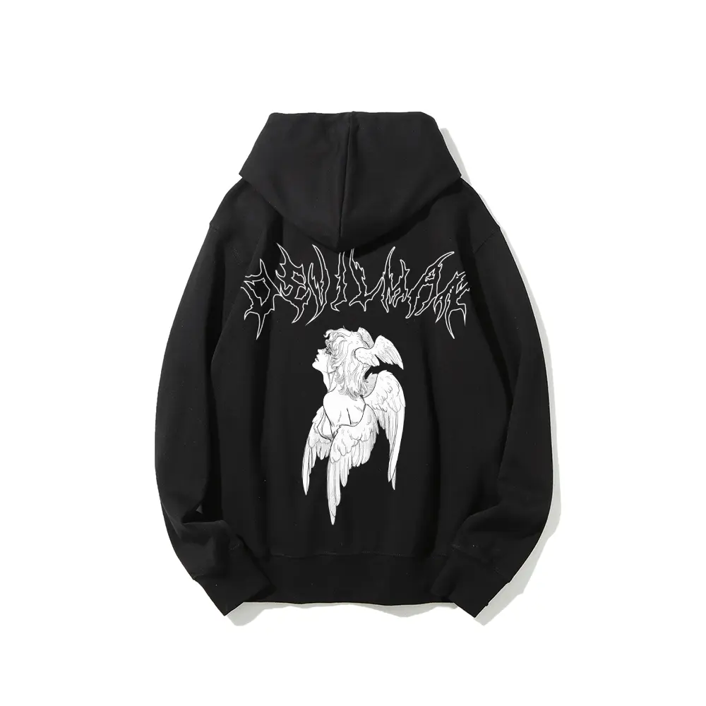 Devilman Crybaby Ryo Asuka Satan Cotton Hoodie Pullover - Heavyweight, Breathable Fabric Streetwear, Unisex Menswear Tops Sweatshirts for Everyday Casual Use, Fan Essential Gift