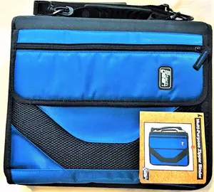 American Studio Tech Gear Muli-Purpose Zipper Binder 2" D-Rings Royal Blue with Padded Tablet Pocket & Adjustable Strap for Secure Document Storage