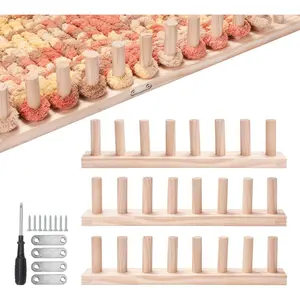 47"Chunky Blanket Loom Kit, Size Yarn Loom for Adults, Wooden Hand Loom for Throw, Beginner-Friendly Yarn Craft Weaving for Home