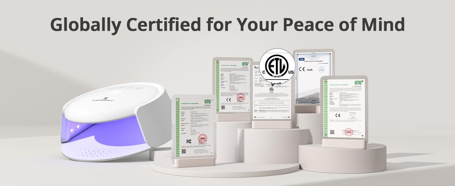 BTArtboxnails XCuringPRO Nail Lamp - Globally Certified Nail Dryer, Ecostead UV LED Beads Instant Cure Nail Light with 4 Timer, Smart Sensor, LCD Display for Curing Gel Nail Polish