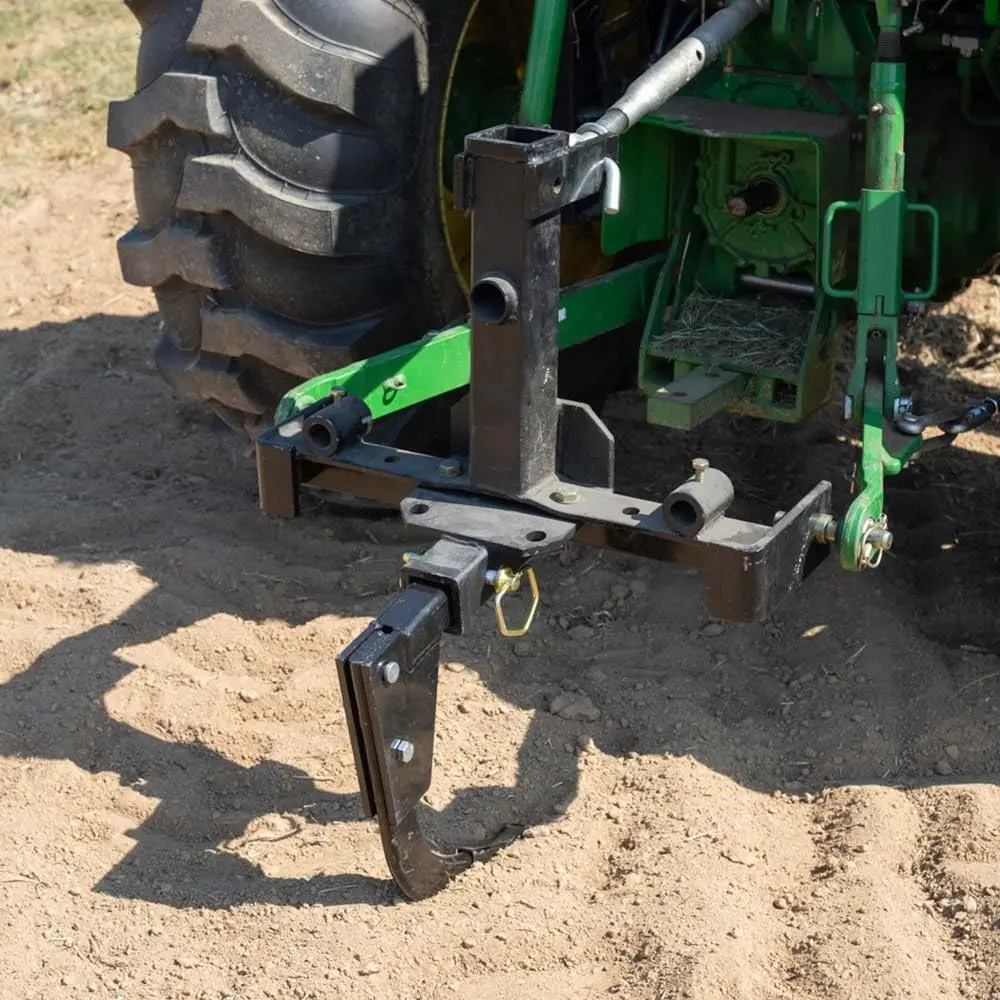 LANDY 3-Point Hitch Tractor Ripper, 2" Receiver Garden & Landscaping Tool, Heavy-Duty 17"x2"x11.8" 9.38kg Accessory with Built-In Shear Bolt, Adjustable Depth for Land Clearing