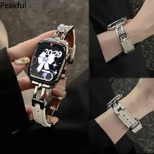 Metal Patchwork Butterfly Clasp for Apple Watch applewatch9 strap slide diamond iwatch876SE