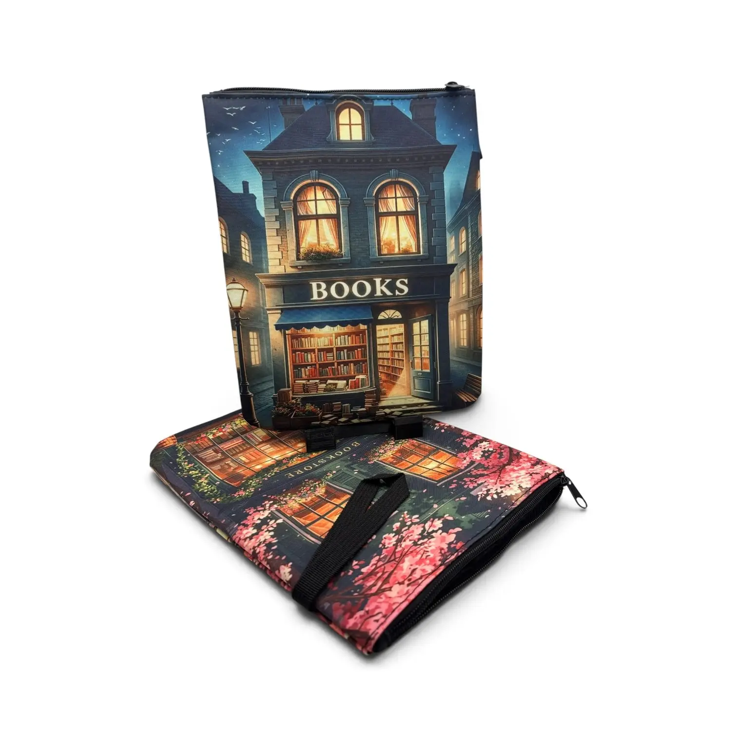 Portable Novel Book Jacket with Printed Patterns - Water-Resistant Lined Zipper Case for Journals, Planners, Tablets, Readers | Stylish Office & Travel Accessory