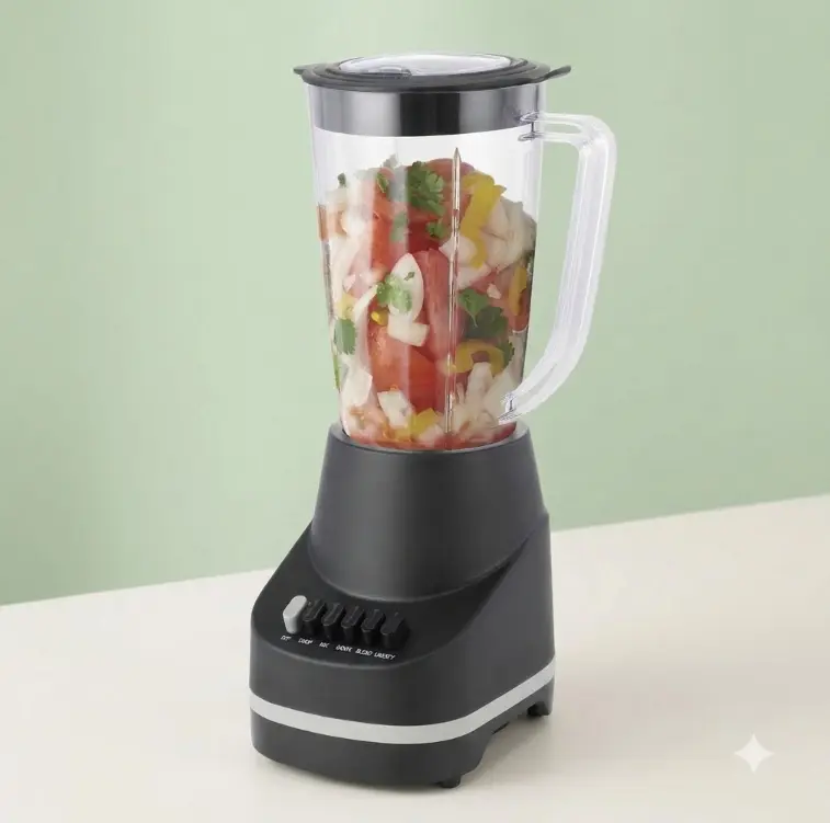 Mainstays 500 W 6 Speed Blender 48 oz 1 5 L Jar Black Stainless Steel Blades BPA Free Pitcher Electric Food Processor Bulk