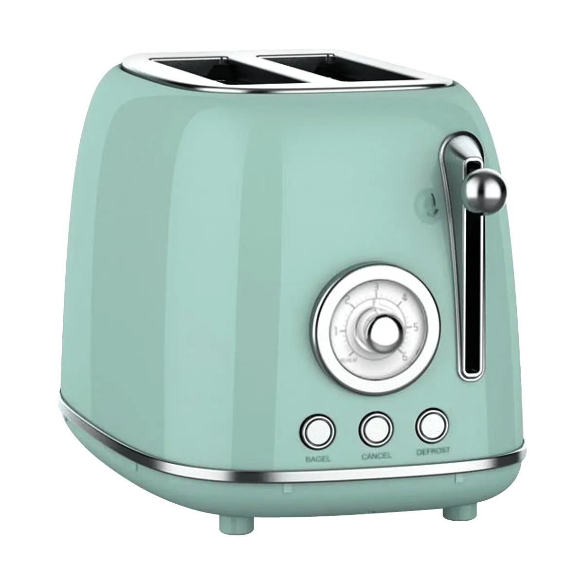 Bear 2-Slice Toaster, Retro Green Mini Toaster Oven for Sandwiches, Breakfast Bagels, DSL-P20D5