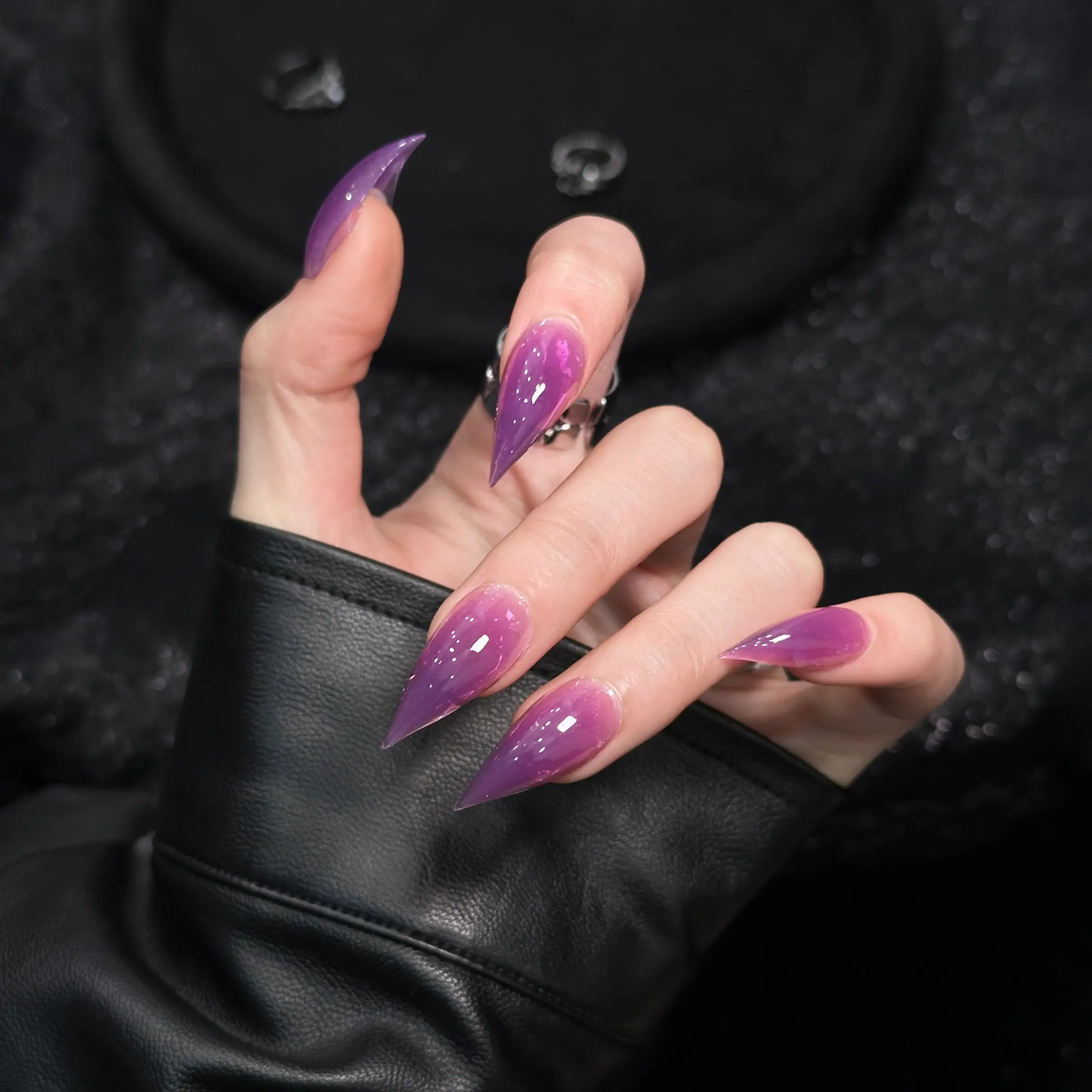 Handmade Glossy Cat Claw Nails, Long Elegant Nail Art, European and American Style, Single Item, Short Length, Decorative Nails, Acrylic Fake Nails, No Flammable Liquid, Handmade Acrylic Nails, Acrylic False Nails