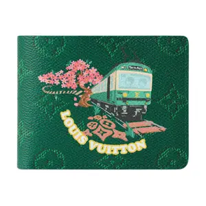 Louis Vuitton x Nigo Slender Monogram Coated Canvas Wallet for Men, Green