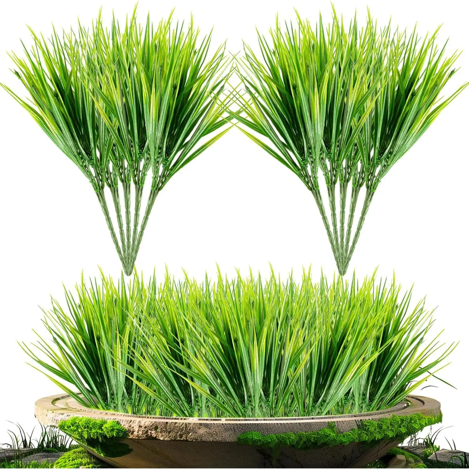 10 Artificial Grass  Outdoors - Faux  Wheat Grass Decor  Outdoor  Plastic Outside Weed  Artificial Greenery for Porch Decorative