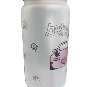 Kawaii Miata Glass Tumbler with bamboo lid 16oz