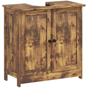 Bathroom Vanity Cabinet Farmhouse Style Under Sink Storage With 2 Doors Adjustable Shelf U Shape For Pedestal Wall Mount Sink 23.5x11 8x23.5 Inch 17.1 Lb