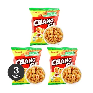 SAMYANG Honey Flavor Crunchy Rings - 3 Pack Korean Snack Chips (115g Each)