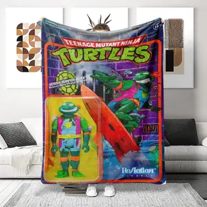 Ninja Turtle Retro Anime Blanket, Soft Flannel Throw for Home Decor, Perfect Gift for Christmas, Halloween, New Year, All Seasons Use