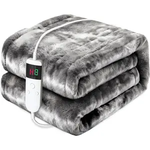 Heated Electric Blanket Throw 50''x60'' - Fast Tie-Dye Heating Blanket, Washable Heat Blanket 10 Heating Settings, 8h Timer Auto Off & Heated Protection, S