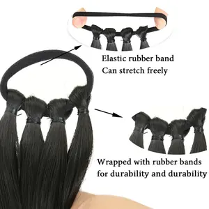 NEW DIY Ponytail Extensions Synthetic Boxing Braids Ponytail Hair Rope For Women High Temperature Fiber Black Brown Ponytail