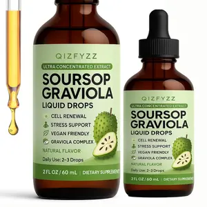 Soursop Graviola Liquid Drop for Cell Support & Regeneration, Immune System and Gut Health Support, Pure Soursop Bitters Liquid, High Absorption, Sugar/Gluten Free, Natural Flavor, 2 Fl Oz