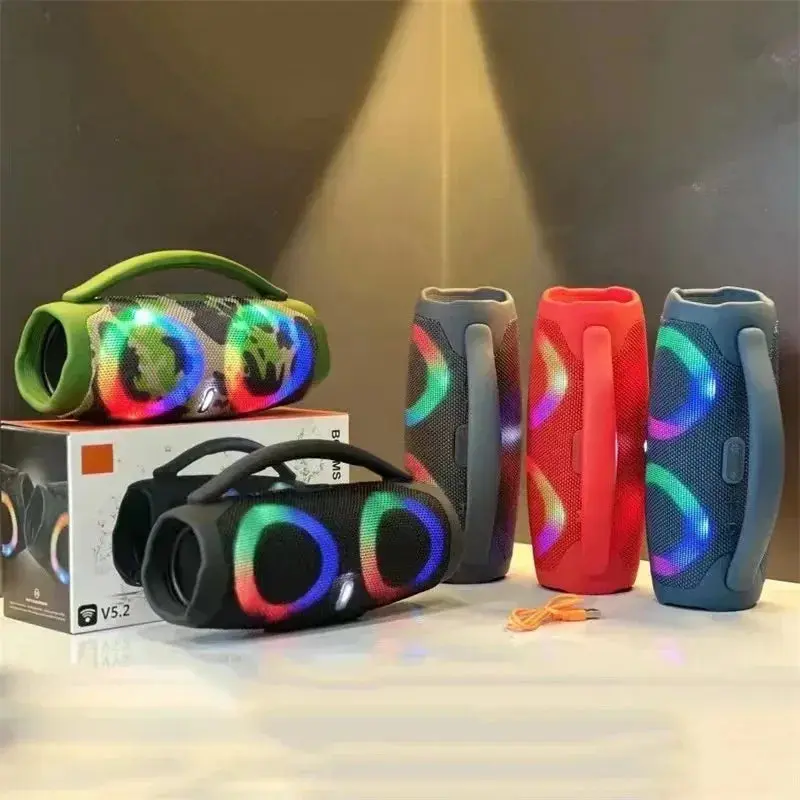 BeatWave 100W High Power Bluetooth Speaker Portable RGB Colorful Light Waterproof Wireless Subwoofer 360 Stereo Surround TWS FM Boombox with Active Noise-Cancellation and Full-Range Audio Crossover